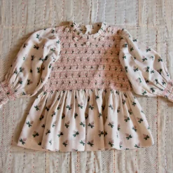 Handsmock Blouse in Hazelnut Flowers by Bonjour