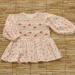 Handsmock Blouse in Rosa Bloom Print by Bonjour