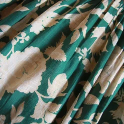 Handsmock Dress in Autumnal Green Flowers by Bonjour