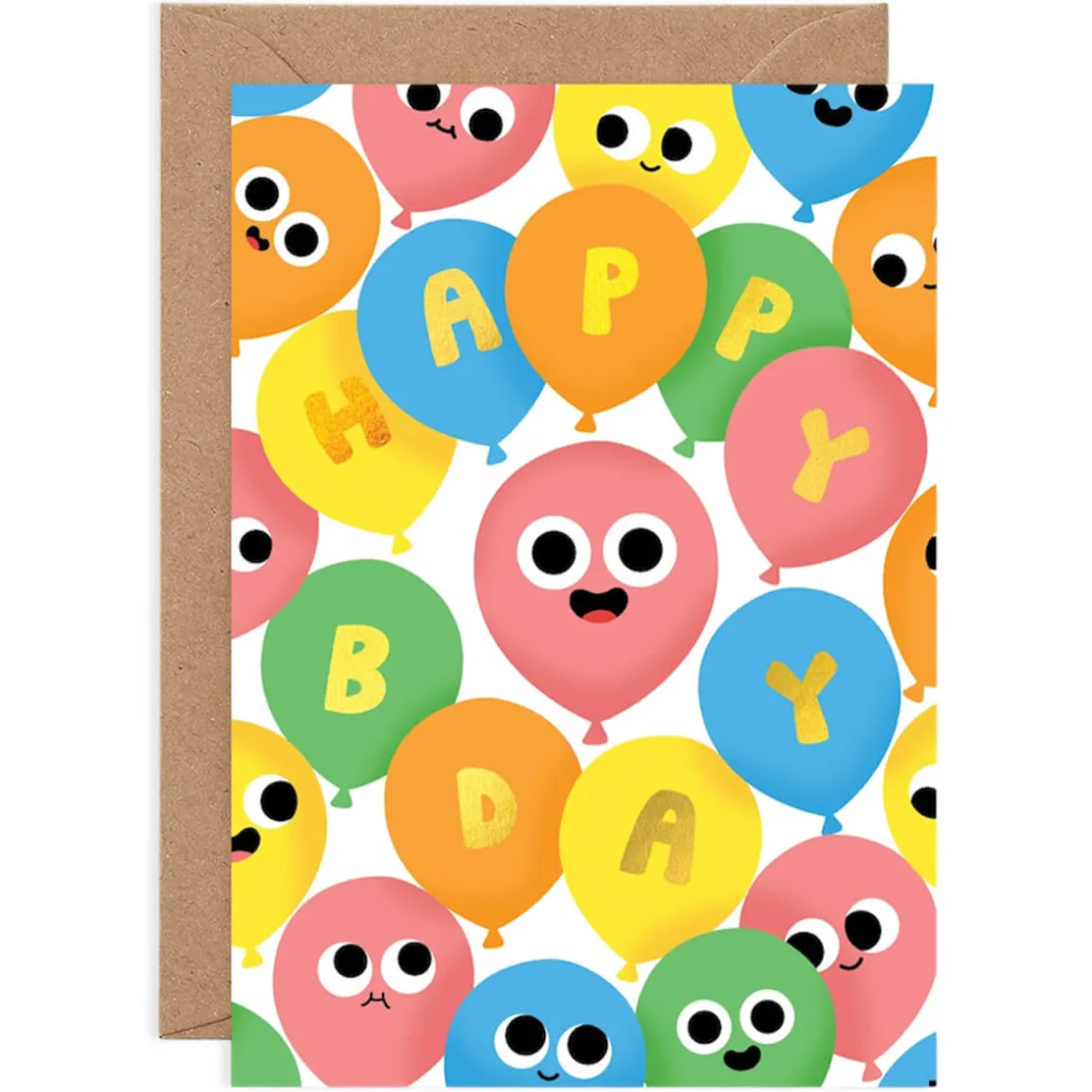 Happy Bday Balloons Birthday Greetings Card by Elliot Kruszynski for Wrap