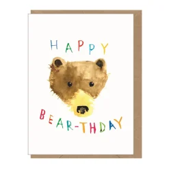 Happy Bear-thday Mini Greetings Card by Dominic Early for Earlybird Designs