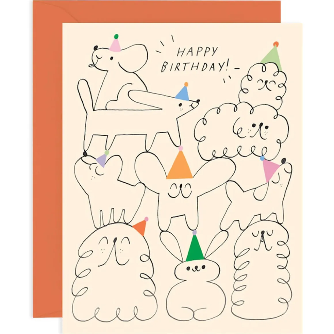 Happy Birthday Animal Stack Greetings Card by Odile Ferraille for Wrap