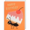 Happy Birthday Ant Greetings Card by Ilse Weisfelt for Lagom Design