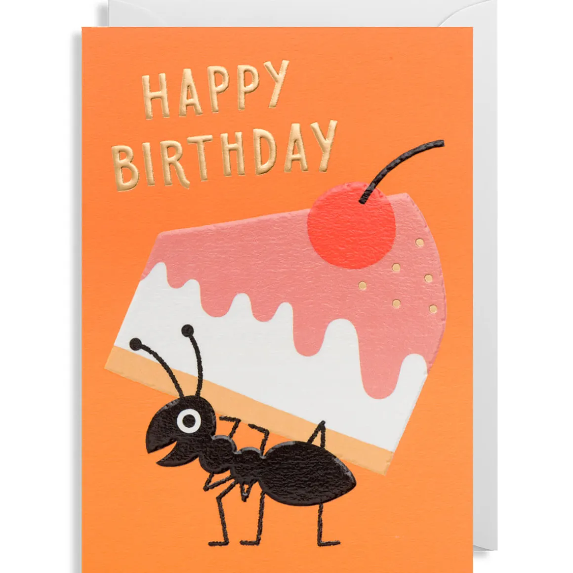 Happy Birthday Ant Greetings Card by Ilse Weisfelt for Lagom Design