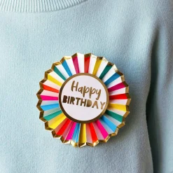 Happy Birthday Badge in Rainbow by Talking Tables