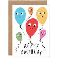 Happy Birthday Balloons Greetings Card by Elliot Kruszynski for Wrap