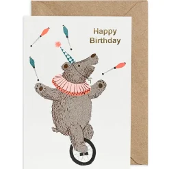 Happy Birthday Bear Greetings Card by Petra Boase
