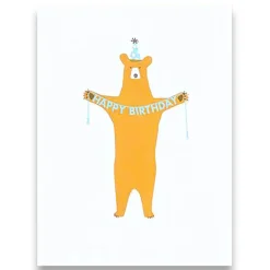 Happy Birthday Bear Greetings Card by Egg Press for 1973
