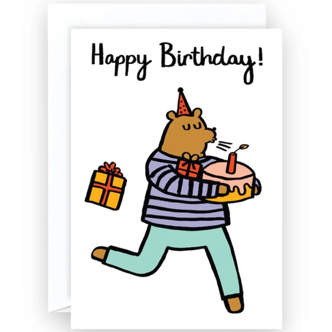 Happy Birthday Bear With Cake by Alice Bowsher for Wrap