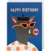 Happy Birthday Boar Greetings Card by Ilse Weisfelt for Lagom Design