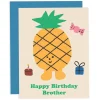 Happy Birthday Brother Greetings Card by Maria Ramos for Wrap