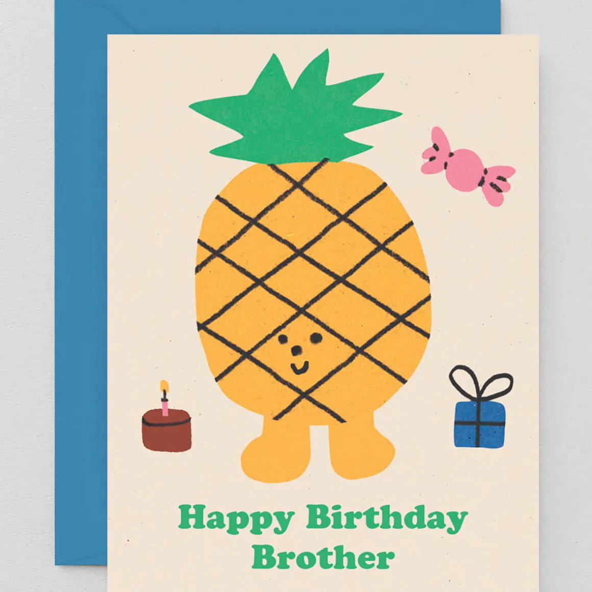 Happy Birthday Brother Greetings Card by Maria Ramos for Wrap