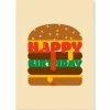 Happy Birthday Burger Greetings Card by Dicky Bird
