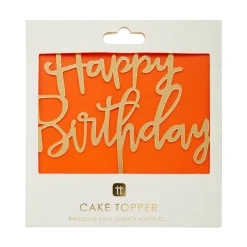 Happy Birthday Cake Topper in Luxe Gold by Talking Tables