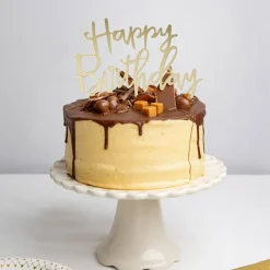 Happy Birthday Cake Topper in Luxe Gold by Talking Tables