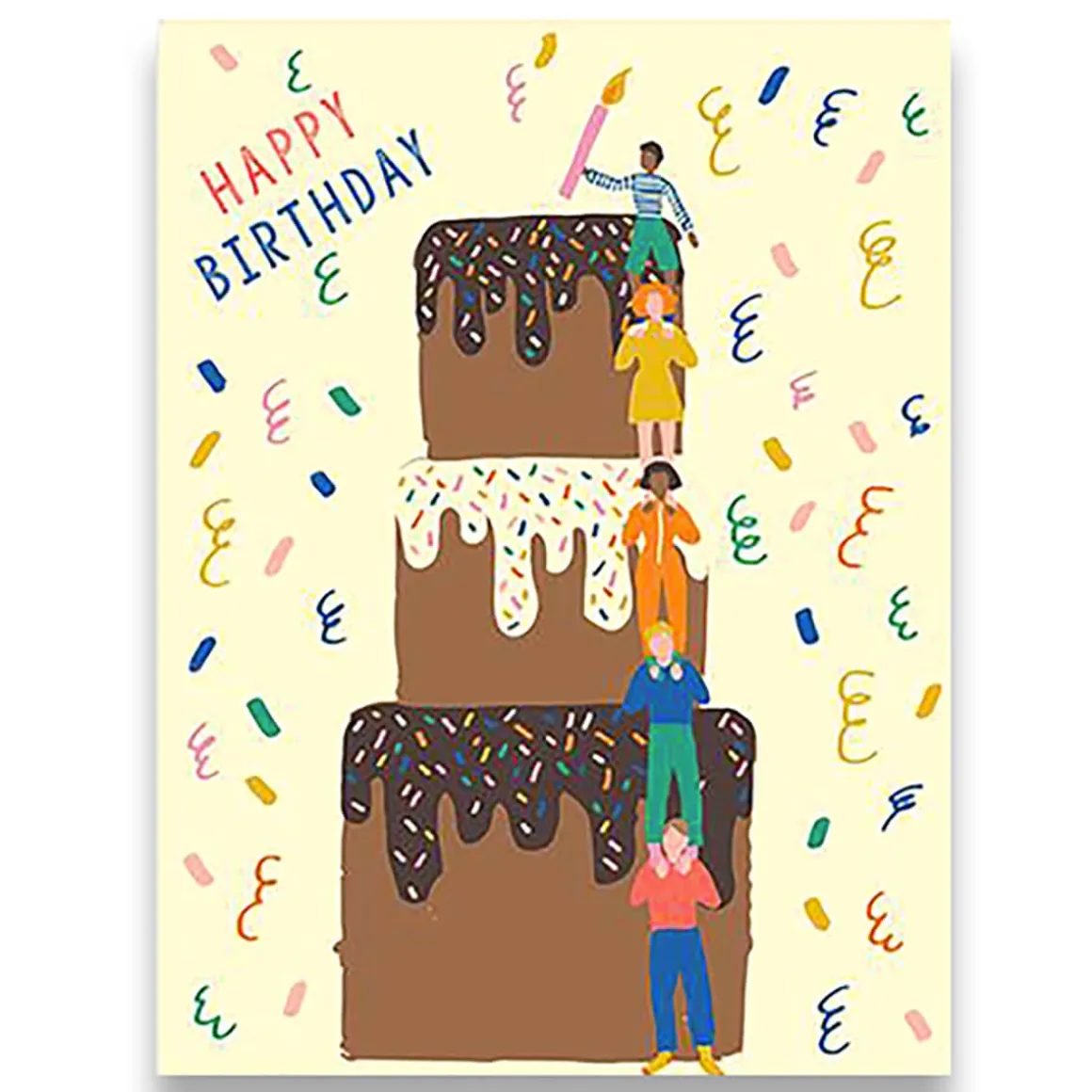 Happy Birthday Cake Tower Greetings Card by Emma Cooter for 1973