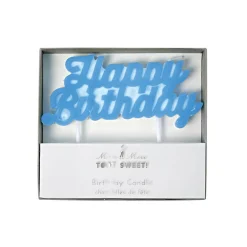 Happy Birthday Candle in Blue by Meri Meri