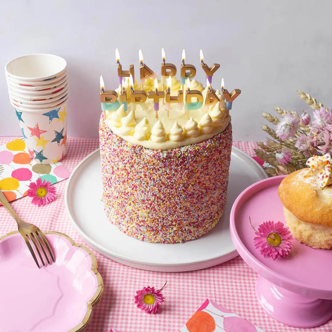 Happy Birthday Candles in Pastel by Talking Tables