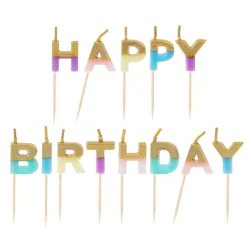 Happy Birthday Candles in Pastel by Talking Tables