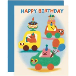 Happy Birthday Cars Greetings Card by Zoey Kim for Wrap