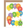 Happy Birthday Caterpillar Greetings Card by Elliot Kruszynski for Wrap