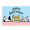 Happy Birthday Cats Greetings Card by Alice Bowsher for Wrap