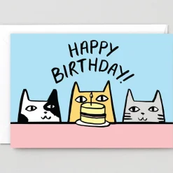 Happy Birthday Cats Greetings Card by Alice Bowsher for Wrap