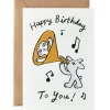 Happy Birthday Cat Trumpet Embossed Greetings Card by Molly Fairhurst for Wrap