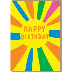 Happy Birthday Colourful Sun Greetings Card by Dominic Early for Earlybird Designs