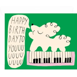 Happy Birthday Dog And Keyboard Greetings Card by Odile Ferraille for Wrap