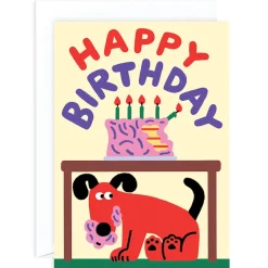 Happy Birthday Dog Greetings Card by Cari Vander Yacht for Wrap