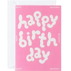 Happy Birthday Embossed Embossed Greetings Card by Micke Lindebergh for Wrap