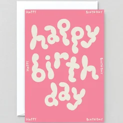 Happy Birthday Embossed Embossed Greetings Card by Micke Lindebergh for Wrap