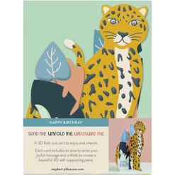 Happy Birthday Leopard Greetings Card by Raspberry Blossom