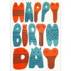 Happy Birthday Letters Letterpress Greetings Card by 1973