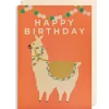 Happy Birthday Llama Greetings Card by Naomi Wilkinson for Lagom Design
