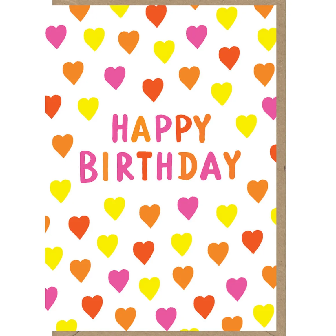 Happy Birthday Mixed Hearts Greetings Card by Dominic Early for Earlybird Designs