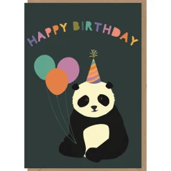 Happy Birthday Panda Greetings Card by Elena Essex for Earlybird Designs