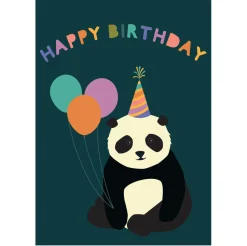 Happy Birthday Panda Greetings Card by Elena Essex for Earlybird Designs