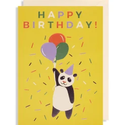Happy Birthday Panda Greetings Card by Naomi Wilkinson for Lagom Design