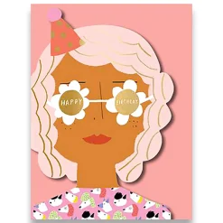 Happy Birthday Party Girl Greetings Card by Carolyn Suzuki for 1973