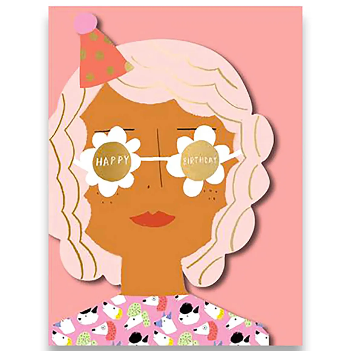 Happy Birthday Party Girl Greetings Card by Carolyn Suzuki for 1973