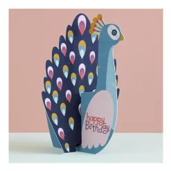 Happy Birthday Peacock Greetings Card by Raspberry Blossom