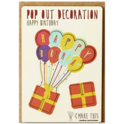 Happy Birthday Pop Out Decoration And Greetings Card by The Pop Out Card Company