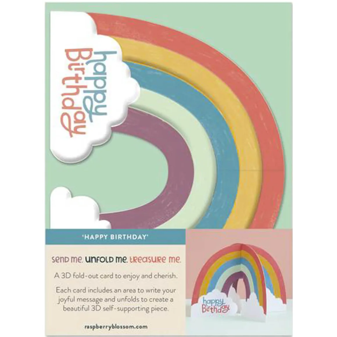 Happy Birthday Rainbow Greetings Card by Raspberry Blossom