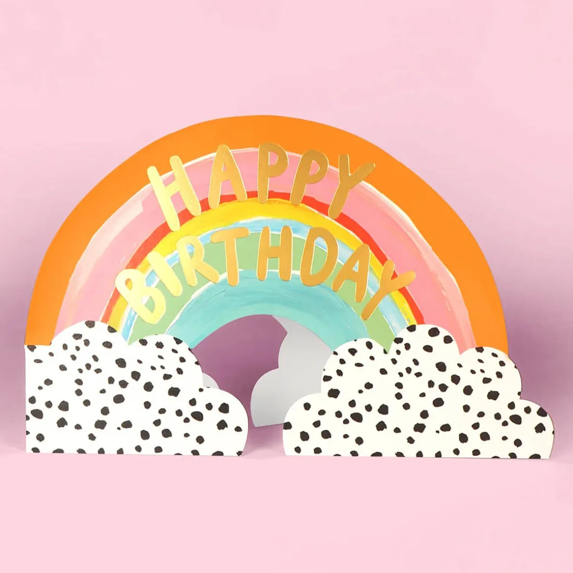 Happy Birthday Rainbow Shaped Greetings Card by Eleanor Bowmer
