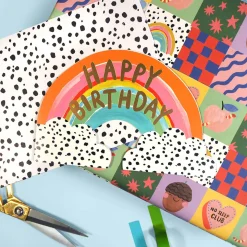 Happy Birthday Rainbow Shaped Greetings Card by Eleanor Bowmer