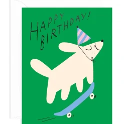 Happy Birthday Skateboard Greetings Card by Odile Ferraille for Wrap