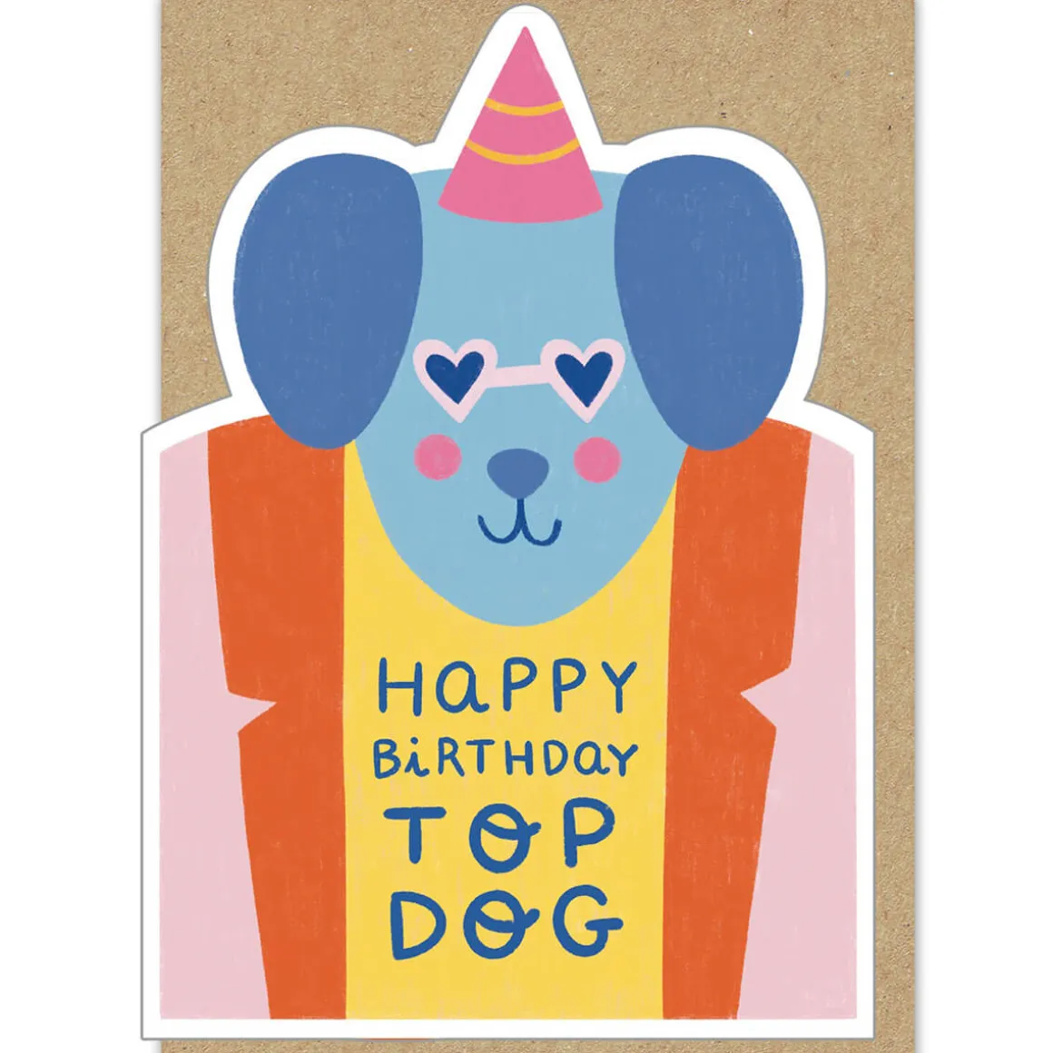Happy Birthday Top Dog Greetings Card by Marylou Chalon for Stormy Knight