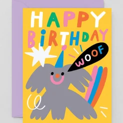 Happy Birthday Woof Greetings Card by Susie Hammer for Wrap